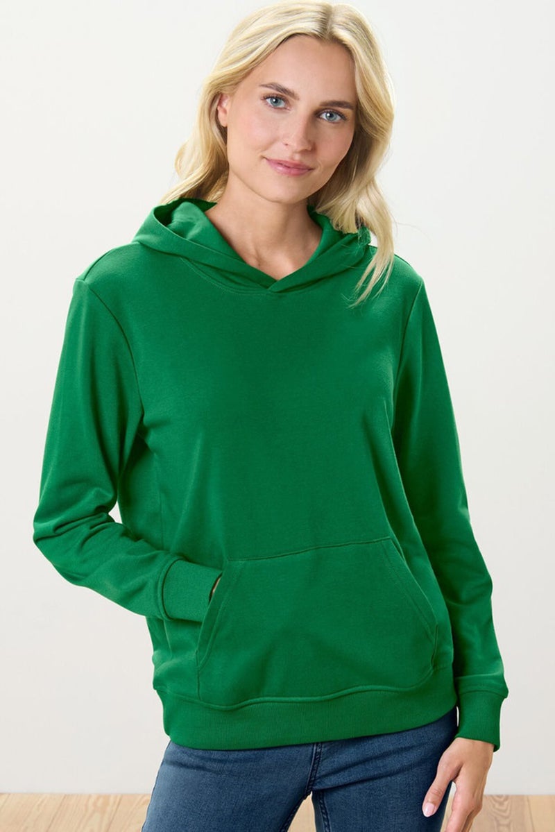 Tchibo Women Plain Long Sleeve Hoodie, Green - Image 1